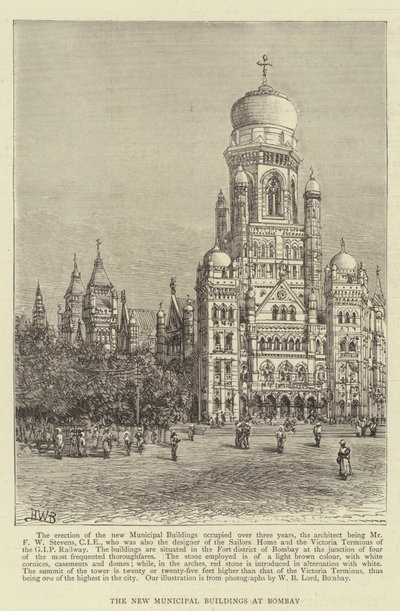 ボンベイの新しい市庁舎 作： Henry William Brewer